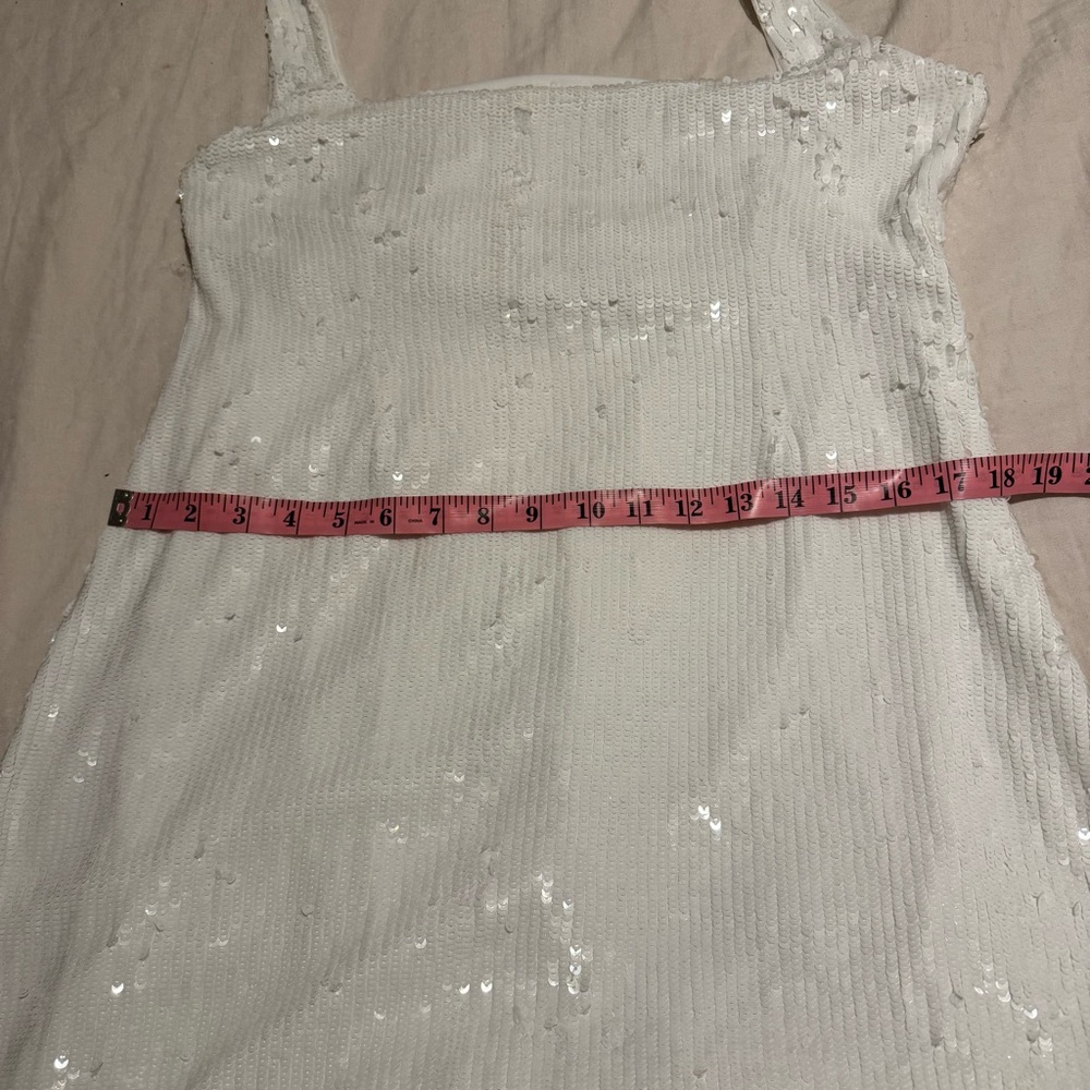 Show Me Your Mini Dress MuMu Womens Size XL White Samba White Sequin Halter - Picture 9 of 14